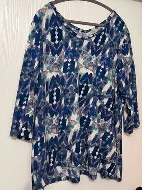 LOGO 3/4 sleeve cotton tunic XL